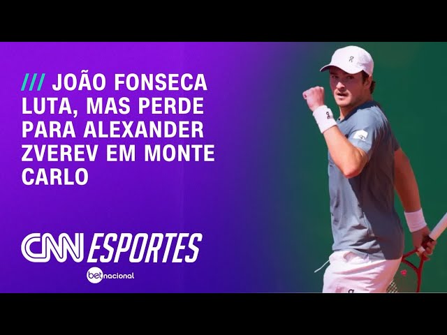 João Fonseca faz grande jogo, mas é eliminado por Zverev em Monte Carlo | LIVE CNN