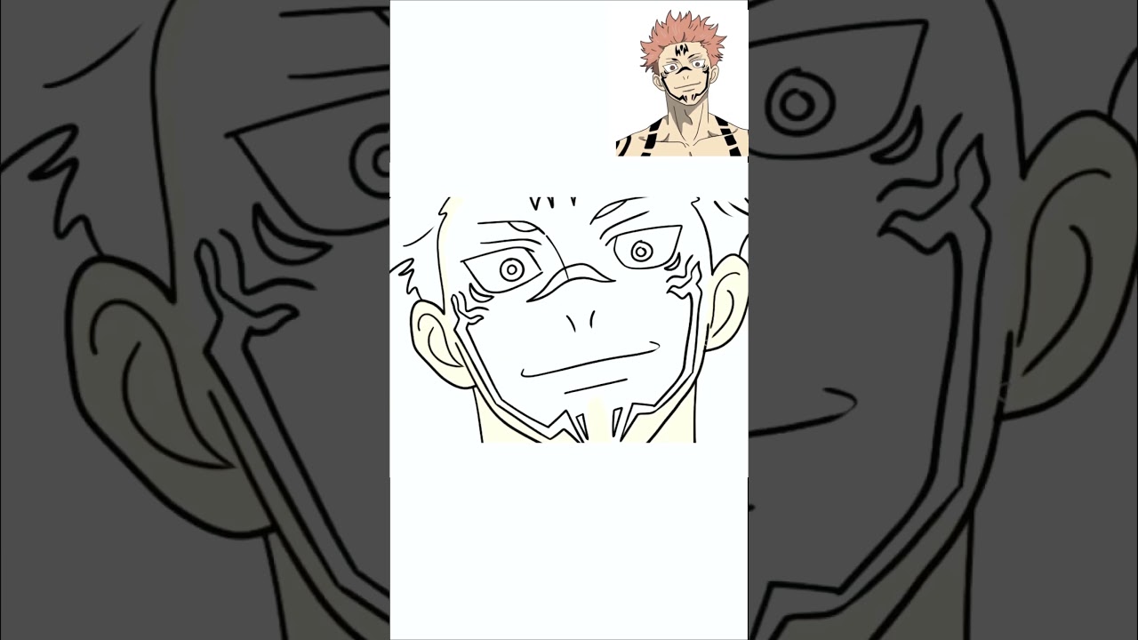 Draw Sukuna Jujutsu Kaisen #shorts  #draw #anime #drawingtutorial