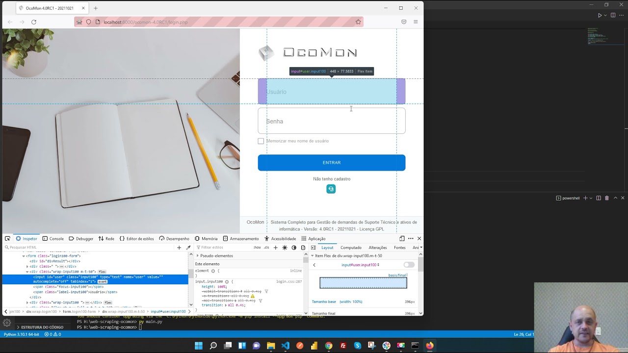Como logar em uma página web e extrair os dados de uma tabela utilizando python e selenium.