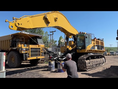 Moving  Caterpillar 385C To The Service Unit To Change The Boom & Back Again - Labrianidis Mining-4K