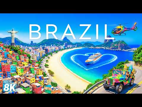 BRAZIL 8K Aerial 🇧🇷 🌍 Rio Beaches, Amazon Rainforest & Vibrant Tropical Paradise 🌊