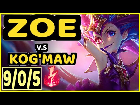 PEKIN WOOF (ZOE) vs KOG'MAW - 9/0/5 KDA MID GAMEPLAY - NA Ranked GRANDMASTER