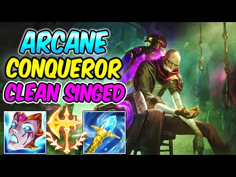 CONQUEROR SINGED | Best Build & Runes | Arcane Shimmer Lab Singed Top | League of Legends