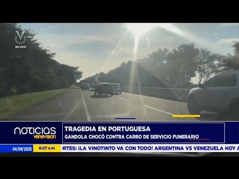 Un camión de carga impactó contra un coche fúnebre y dejó un fallecido y dos heridos en Portuguesa