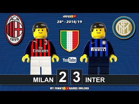 Milan vs Inter 2-3 • Serie A 2019 • Derby Milano Sintesi 17/03/19 All Goal Highlights Lego Football