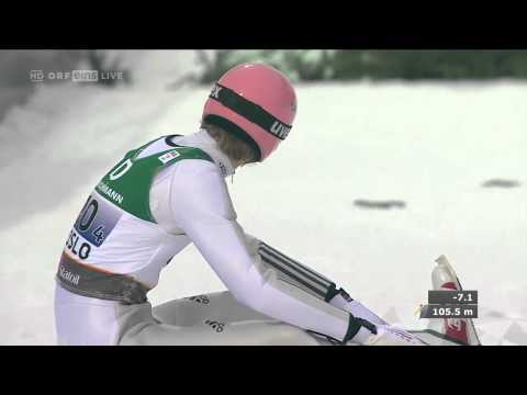 Severin Freund team competition Sturz / Fall 105,5m [Ski-WM Oslo 2011] ORF HD