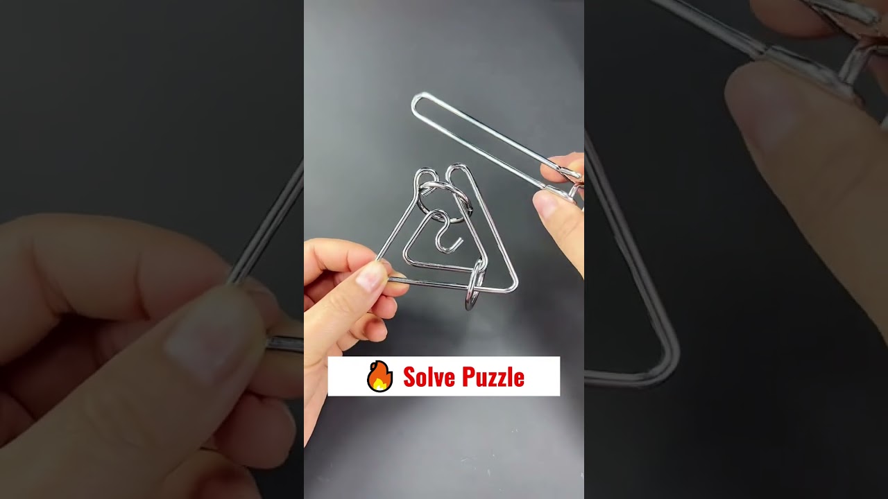 Hanayama Triangle Metal Wire Puzzle Solved | Extreme magic unlock #solve #puzzles #shorts