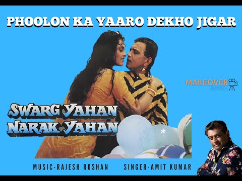 Phoolon Ka Yaaro Dekho Jigar | Swarg Yahan Nark Yahan | Mithun | Amit Kumar | Rajesh Roshan |4k |