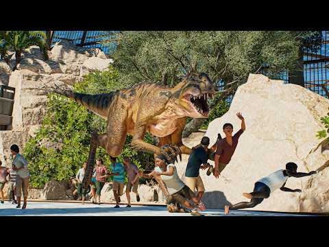 Scorpios Rex vs Yutyrannus Fight & Escape  - Jurassic World Evolution 3