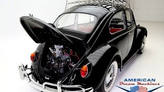 1966 Black VW Bug with curved roof rack