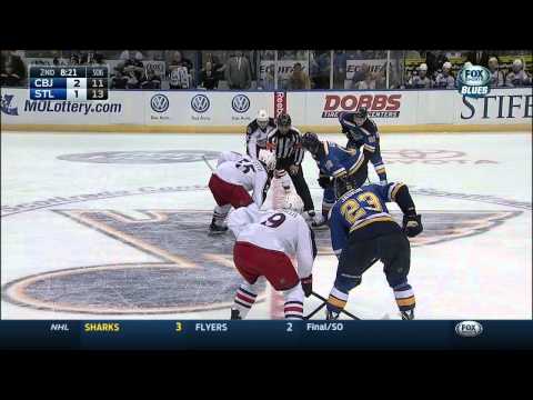 Jack Johnson slapshot PPG 2-1 Columbus Blue Jackets vs St. Louis Blues  Mar 28 2015 NHL