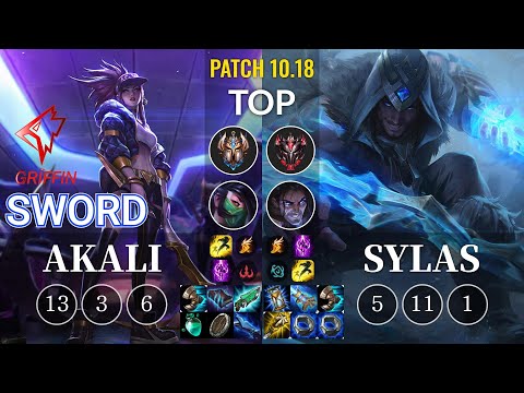 GRF Sword Akali vs Sylas Top - KR Patch 10.18