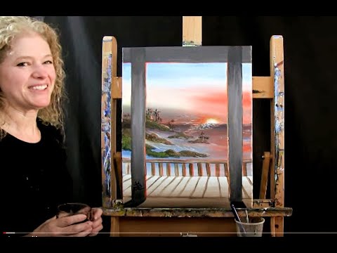 SUNSET BALCONY | Paint and Sip | Step by Step Acrylic Painting Tutorial for Beginners