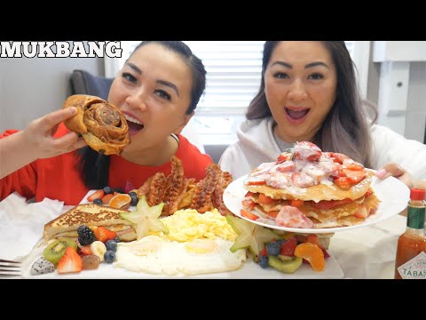 BREAKFAST FEAST *SISTERS MUKBANG (LETS EAT) | SASVlogs
