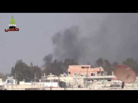 استهداف ثكنة طفس بقذائف الهاون من قبل لواء فجر الإسلام في محافظة درعا