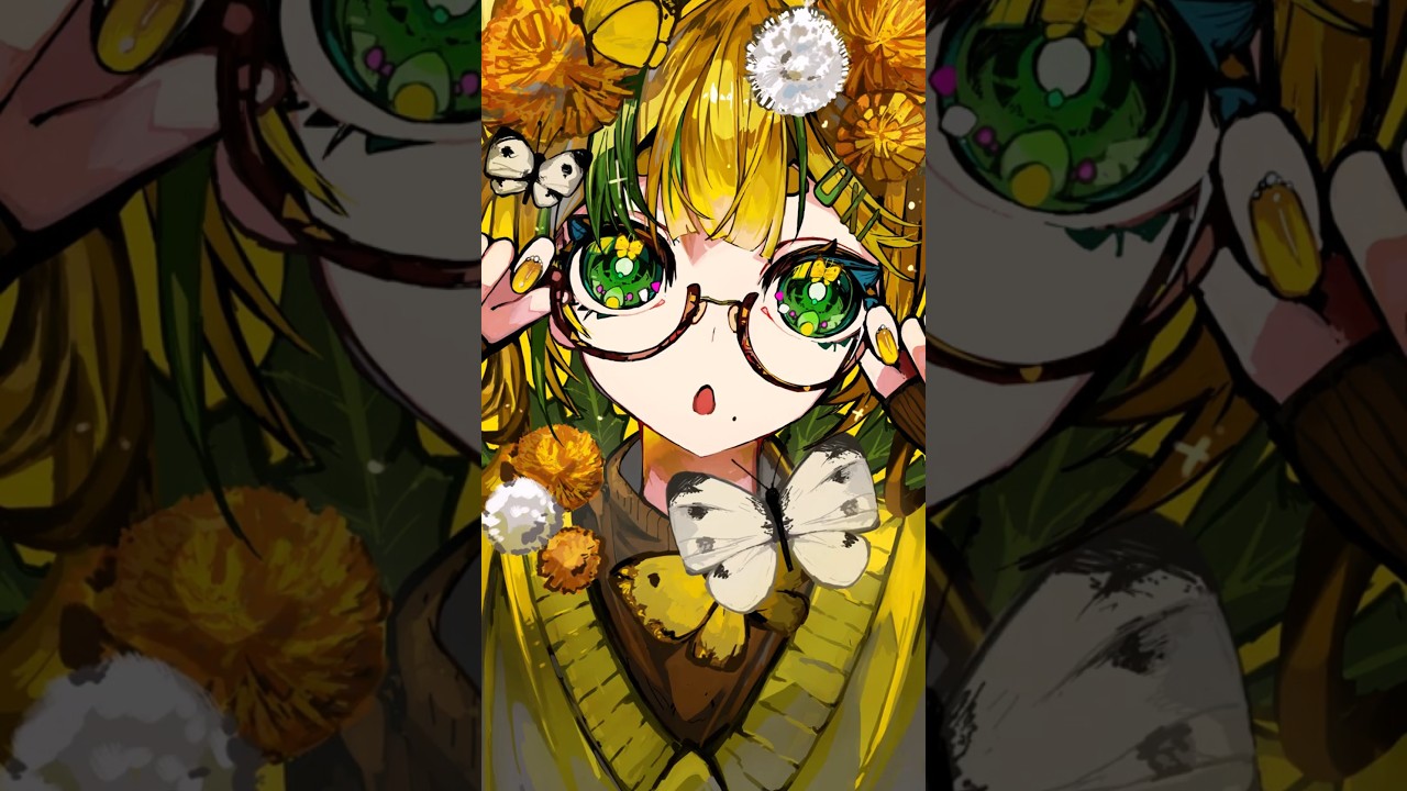 一色をテーマに絵を100枚描く100色チャレンジ！4色目:蒲公英色 #イラスト #イラストメイキング #厚塗り