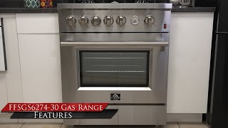 Forno Marco 30-inch Gas Range , 4 Burners 37,000 BTU, 4.32 cu.ft. Convection Oven Stainless FFSGS627730 Picture