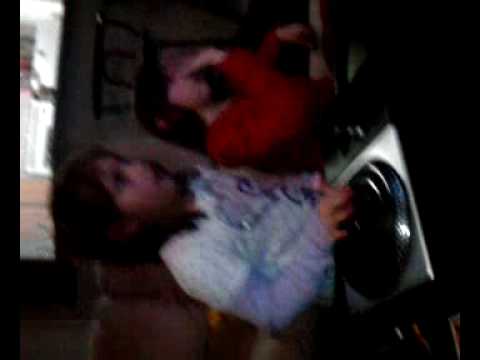 Angie playing DJ Hero