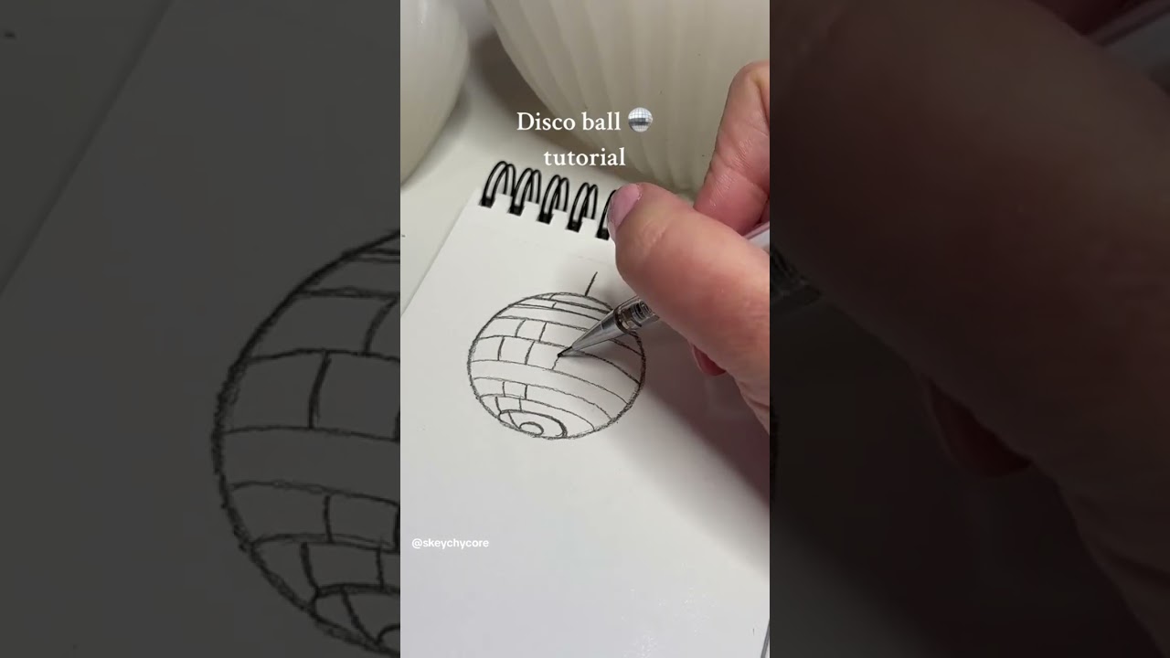 Disco ball drawing tutorial 🪩 #art #artist #tutorial #discoball #easydrawing #sketch #artist