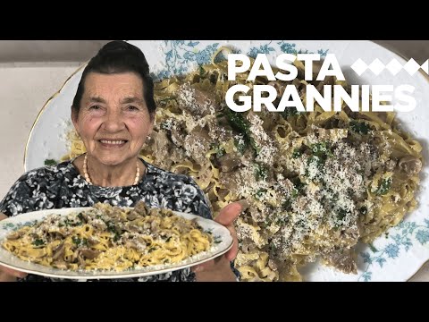 How to make mushroom pasta called taglioline ai funghi | Pasta Grannies