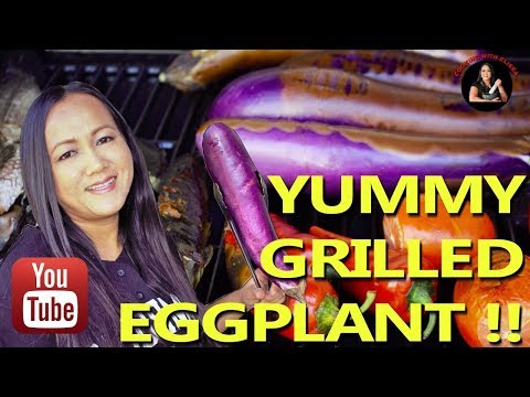Cambodian food-YUMMY GRILLED EGGPLANT!!(ENGLISH VERSION)