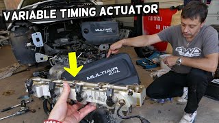 VARIABLE TIMING ACTUATOR REPLACEMENT REMOVAL, BRICK CONTROL MODULE DODGE DART  VVT SOLENOID