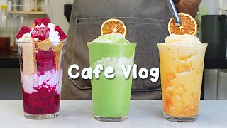 🍍파인애플 스무디에 대해 궁금하세요?☀️지치고 힘들 땐 음료 ASMR로 힐링해요/카페브이로그/Cafe Vlog/ASMR/Tasty Coffee