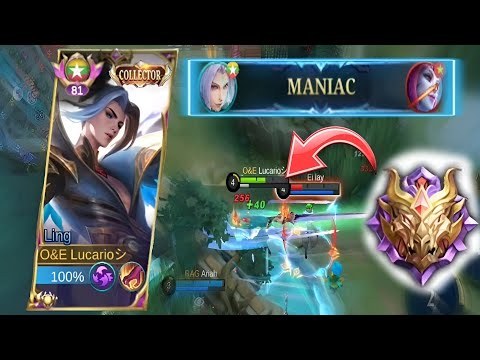 LING FASTHAND MANIAC😱😱EASY DESTROY ENEMY TEAM ,INSANE DAMAGE BUILD AND MYTHICAL HONOR SOLO RANK-MLBB