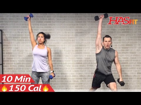 10 Minute Workout : HIIT Workout for Fat Loss & Strength Training Dumbbell Full Body Workout at Home