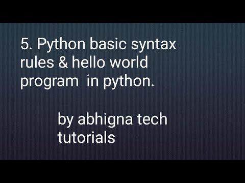 5 Python Basic Syntax Rules Hello World Program In Python Python Tutorials
