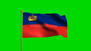 Liechtenstein National Flag | World Countries Flag Series | GreenScreen Flag | Royalty Free Footages