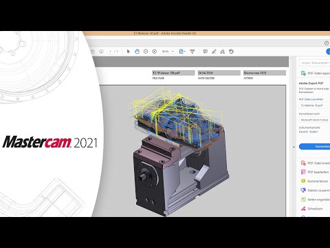 Neu in Mastercam 2021 | Ausgabe des Bauteils als 3D-PDF-Datei 
