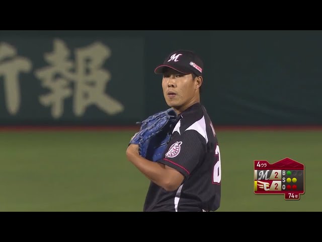 【4回裏】この一戦に懸ける!! マリーンズ・西野が見事な制球力を披露!! 2017/9/30 E-M