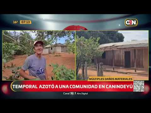 Tormenta deja familias sin hogar en comunidad de Canindeyú