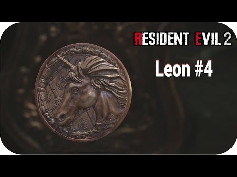 Resident Evil 2 Leon Walkthrough 4 Blue Spade Key & Unicorn Medallion Location