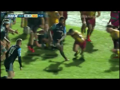 Nikola Matawalu backdoor pass slices opens Scarlets defence for try