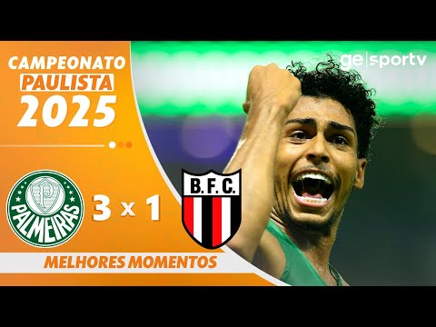 PALMEIRAS 3 X 1 BOTAFOGO-SP | MELHORES MOMENTOS | CAMPEONATO PAULISTA 2025 | ge.globo