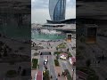 Crescent Mall Baku – Stunning upstairs view of the fountain show with the Caspian Sea @bakufamily