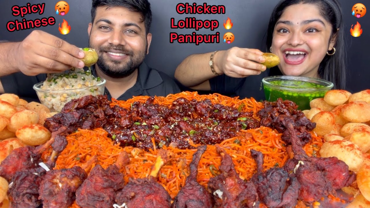 SPICY SCHEZWAN CHICKEN NOODLES AND RICE MIX, SPICY PANIPURI, SPICY KOREAN CHICKEN, CHICKEN LOLLIPOP 