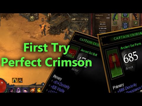 Crazy Crimson Crafting Luck on Hardcore DH (First Try GG Ancient Set) - Season 23