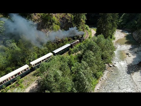 Mocănița Maramureș văzută de sus  // Drone footage