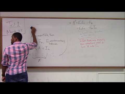Math 346 Lecture 11 - Two ways of finding the inverse of a matrix