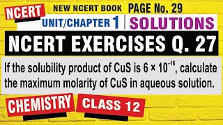 Q 27 | Exercise Question 20 Solution | NCERT Class 12 Chemistry | Chapter 1 solution | exercise 1.27