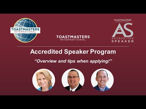 Accredited Speaker Program Council Co-Chairs share tips and insights!  Toastmasters International