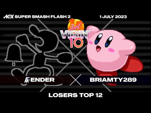 Ender (Mr. Game and Watch) vs Briamty289 (Kirby) - Losers Top 12 - Just Vibin' 10