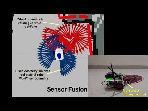 Sensor Fusion in Mobile Autonomous Robot | ROS | IMU+Wheel Odometry | Kalman Fliter | Jetson Nano