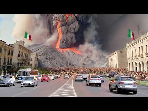 Sicily:(Feb 25,2026) Live footage Mount Etna volcano erupt violently,spew lava and ash cover Catania