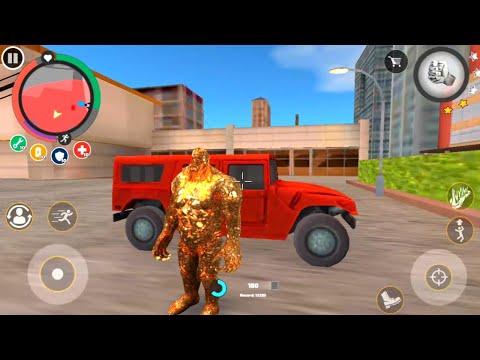 Rope hero vice town new mutant game | Military base fight mutant stone man with red car | Games on