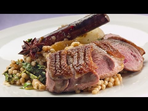 Shane Delia’s Duck with Israeli Cous Cous