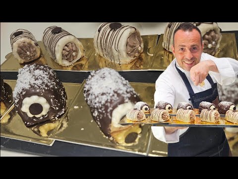 CANNOLI DI FROLLA GLASSATI MIGNÒN.Ricetta fatta a mano in casa.Corso di pasticceria
